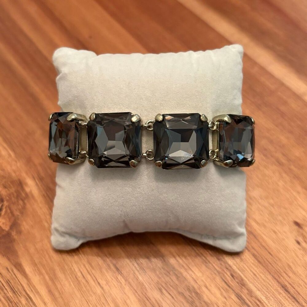 Chunky Grey Crystal Bracelet | 7 1/2” Length